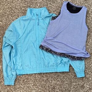 Athleta Girl Razor Back Tank-Top and Windbreaker Jacket - Bundle